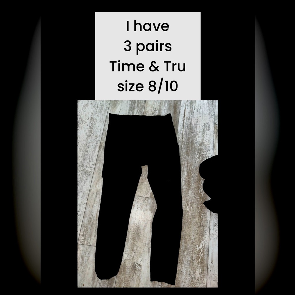Time & Tru Black Leggings Size 8/10 (3 pairs)